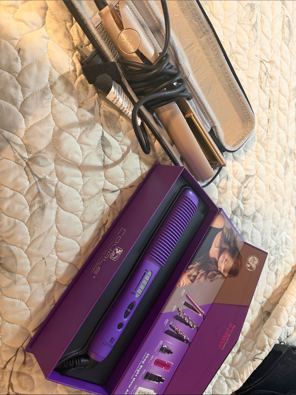Purple Hair Styling Multi-Tool with Travel Case - Purple